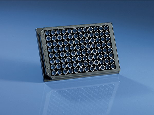 Microplates immunoGrade 96-well, PS, black,transp.