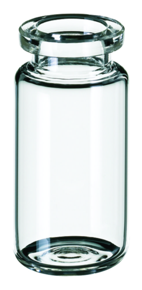 Headspace vials w. crimp neck, LLG, N 20 HS crimp, rounded bottom, 10 mL, clear