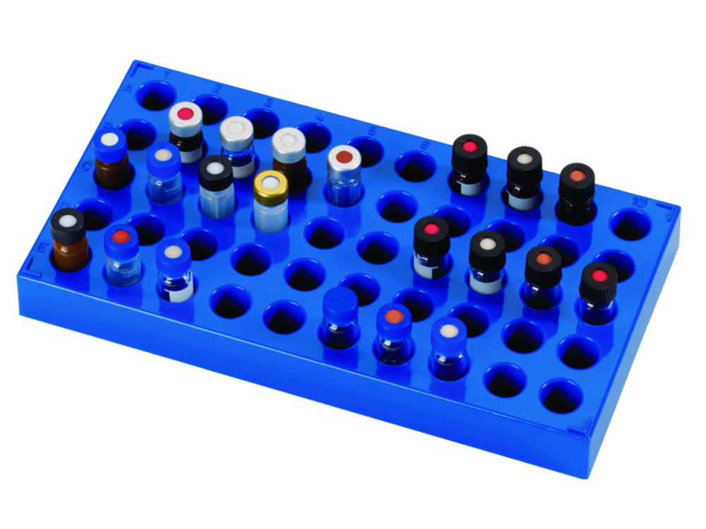 [7970861] Rack for vials, LLG, PP, blue, 50 x 1,5 mL, 200 x 105 x 17 mm