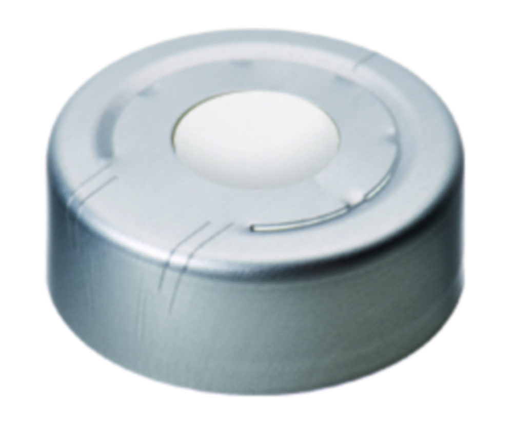 Crimp seals for headspace vials, LLG, N 20, alu pressure release seals, silicone/PTFE 45 A