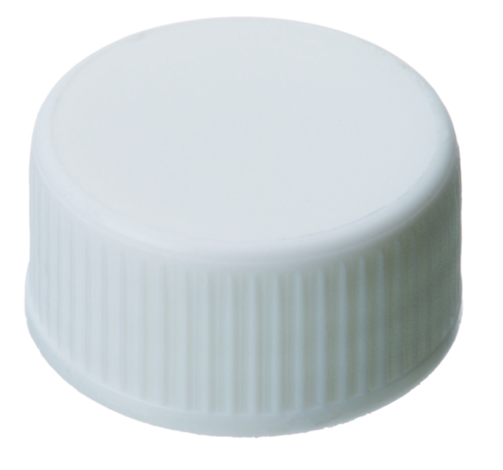 Screw cap, LLG, N 24, white PP, silicone/PTFE 45 A