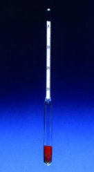 Baumé hydrometer, GECO Gering, wo. thermometer, 0 - 2 °Bé