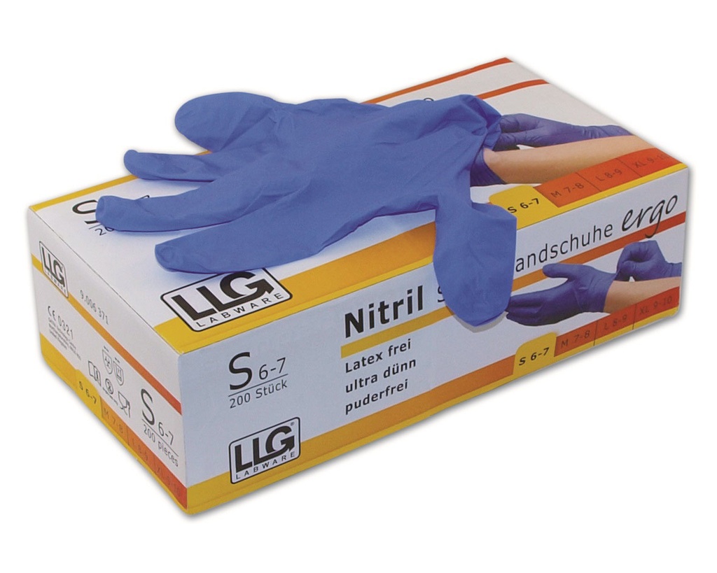 [9006373] Nitrile gloves, LLG Ergo, size L, blue, 200 pcs.