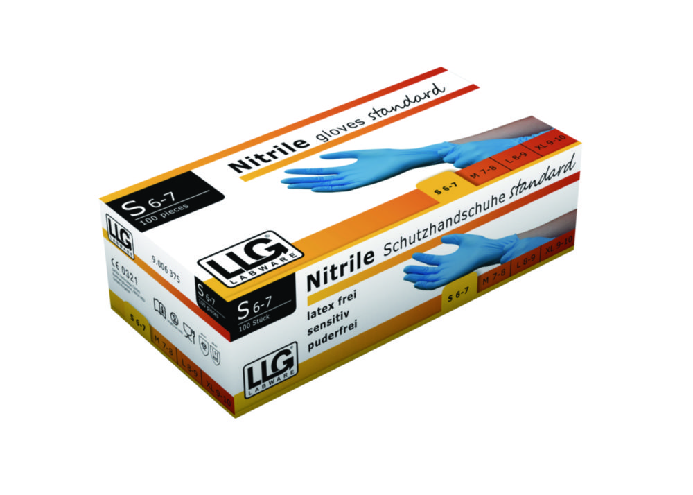 Nitrile gloves, LLG Standard, size M, blue