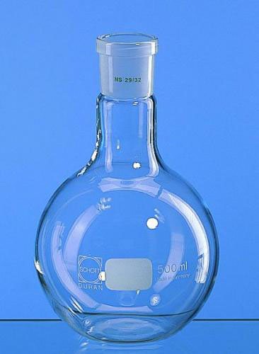 Flat bottom flasks with ground glass joint neck,