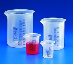 [9013576] Griffin beaker 250ml, blue gra duation PP, low for
