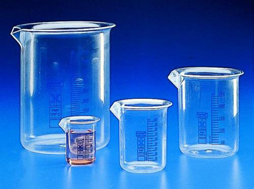[9013584] Beaker 100ml, PMP (TPX) blue g raduation, low form