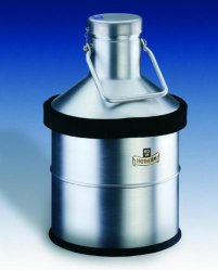Dewar flasks, spherical, with aluminium casing an
