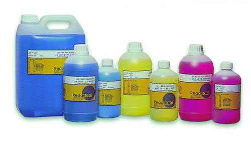 Buffer, Reagecon, pH 10,00 ± 0,01, 20 °C, blue, 1 L