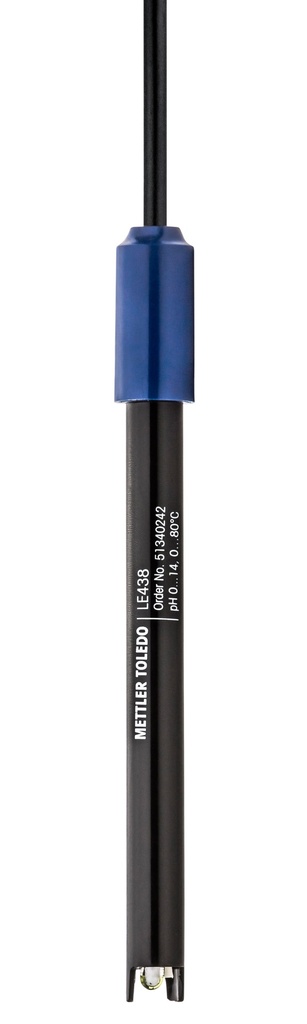 pH electrode, Mettler-Toledo LE438, plastic, gel, NTC, BNC/RCA 1 m