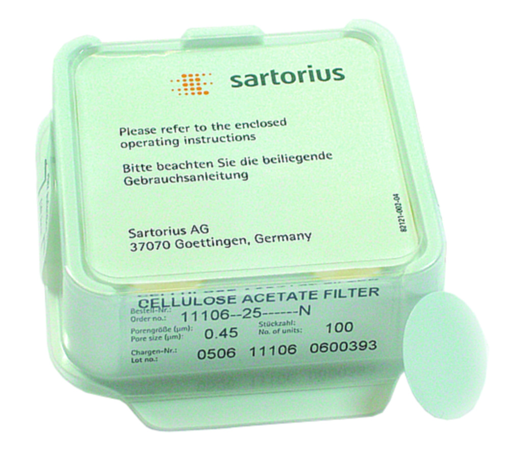 Membrane filter, Sartorius, CA, Ø50 mm, 0,20 µm, 100 pcs