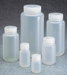 Wide neck bottles,PP,with screw cap,cap. 125 ml