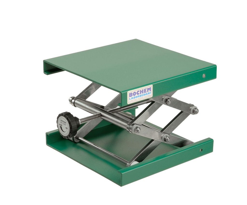 Laboratory jacks, green epoxy- coated, aluminium,