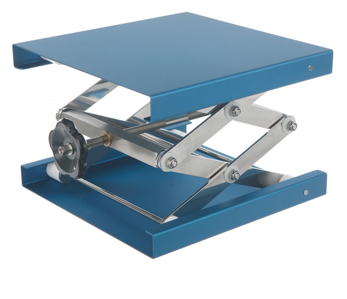 Lab-Jack, aluminium anodized b lue 400 x 400 mm, w
