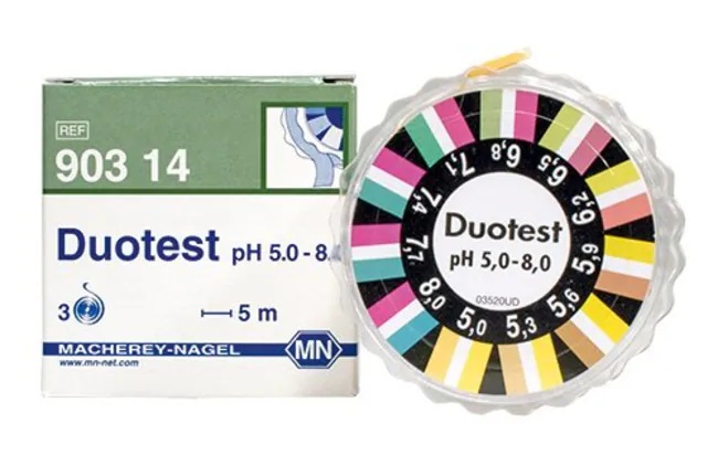pH indicator paper, Macherey-Nagel Duotest, refill, pH 5 - 8, 3 rolls of 5 m