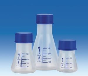 Erlenmeyer flask, Vitlab, PP, 75 mL, GL45 with screw cap