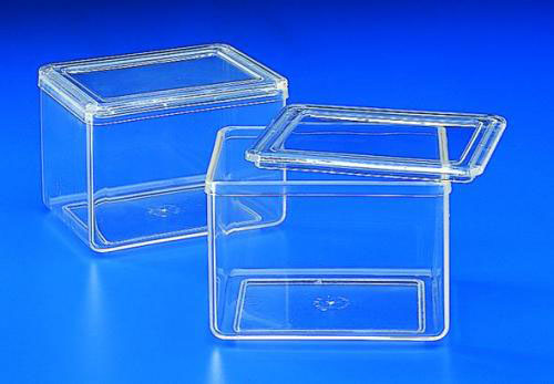Staining trough with 2 lids, PMP, 80 x 100 x 70 mm