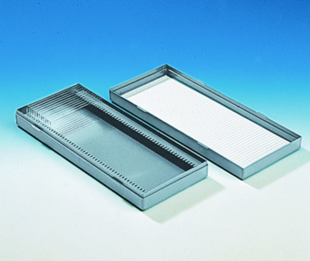 Slide box, PS, for 50 microscope slides