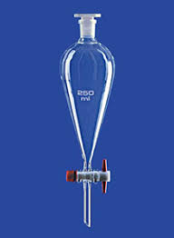 Separating funnels, Squibb typ e, with PTFE key, C
