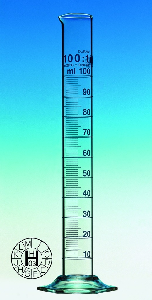 [9274180] Measuring cylinders, Duran®, c lass A, blue gradua