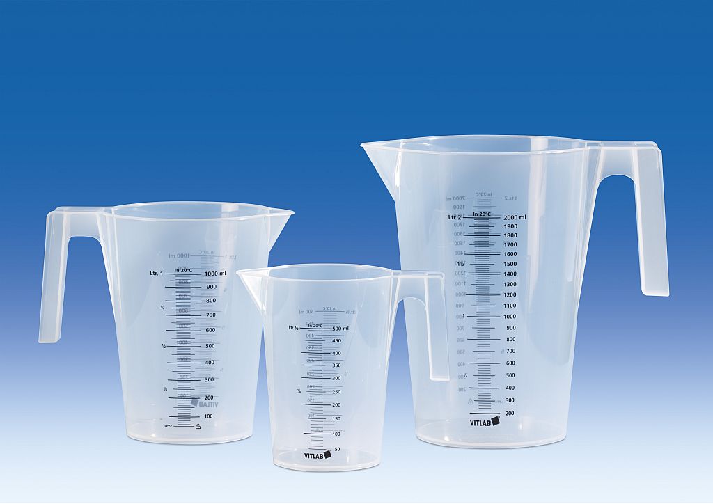 Measuring jugs, PP, blue graduated, 250 ml