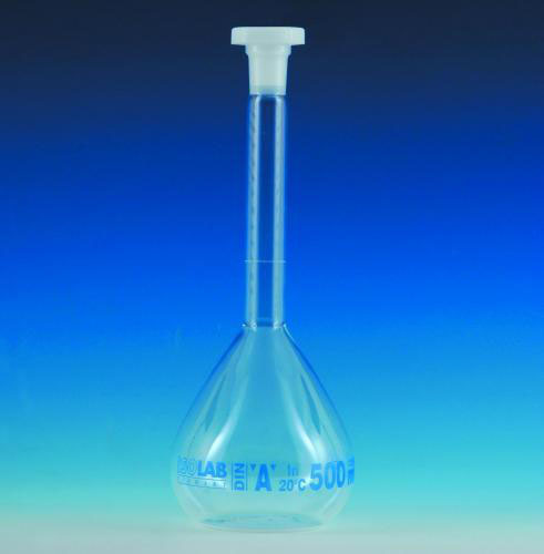 Volumetric flask, cl. A, NS10 PE stopper, 10 ml