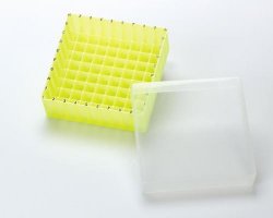 Storage box, PP, yellow for 1.5ml (1.8ml, 2ml) via