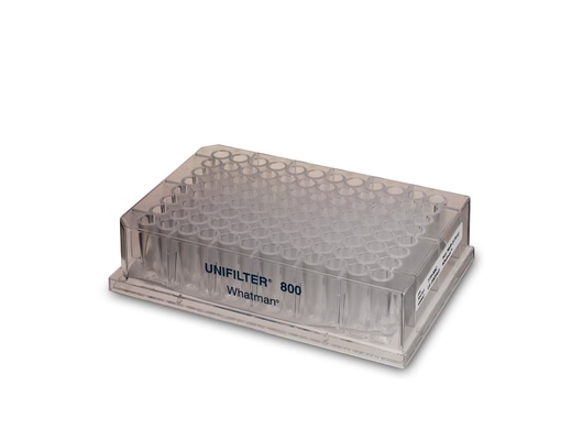 Filtration microplate, Whatman Unifilter, 96 wells, 800 µL, GF/B filter, 1,0 µm, 25 pcs